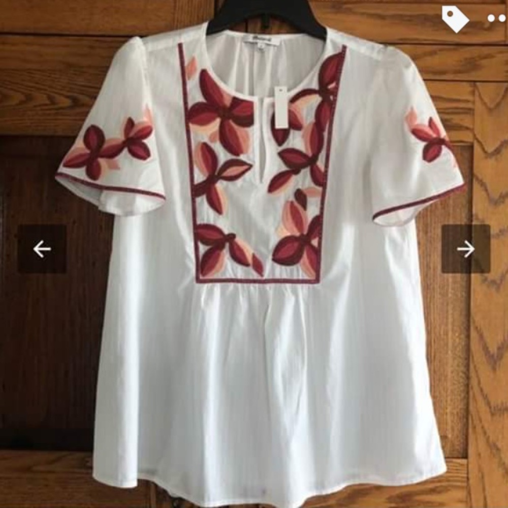 Madewell embroidered fable top